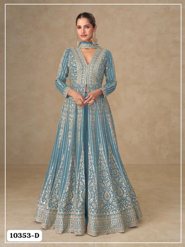 DN10353 BY OM SAI DESIGNER GOWN WHOLESALER IN INDIA