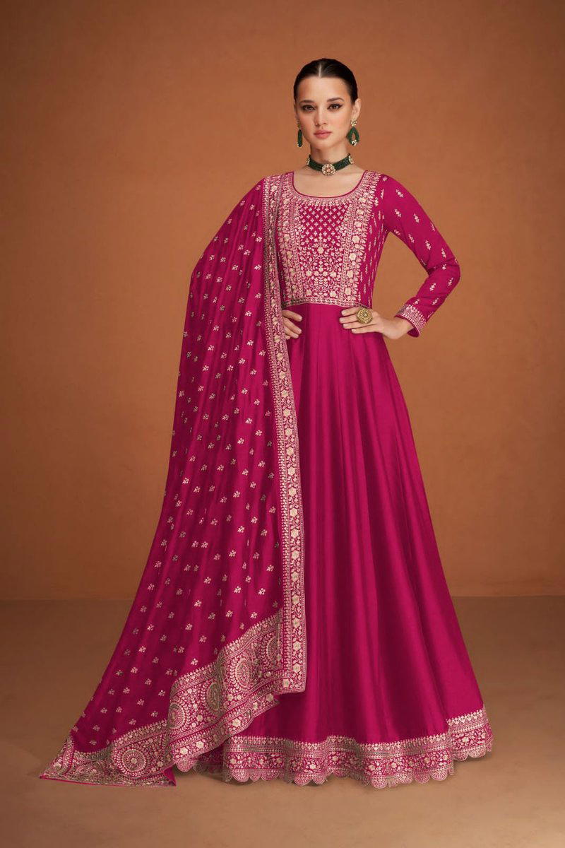 VEERA BY AASHIRWAD CREATION DESIGNER SILK GOWN WHOLESALER IN INDIA 1