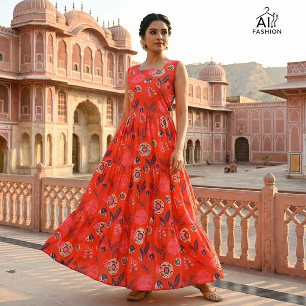 Floral By Inli Designer Premium Printed Gown wholesaler In India