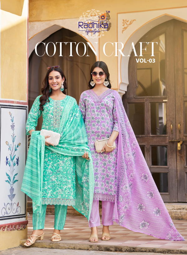 Cotton Craft vol 3 By Radhika Life Style Designer Print Salwar Suit Wholesaler In India
