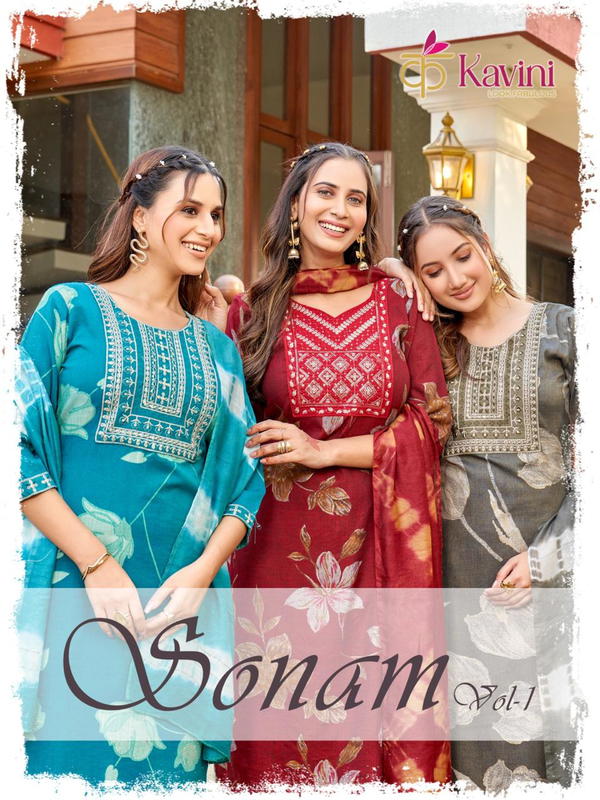 Sonam Vol 1 By Kavini Designer Print Salwar Kameez Wholesaler In India