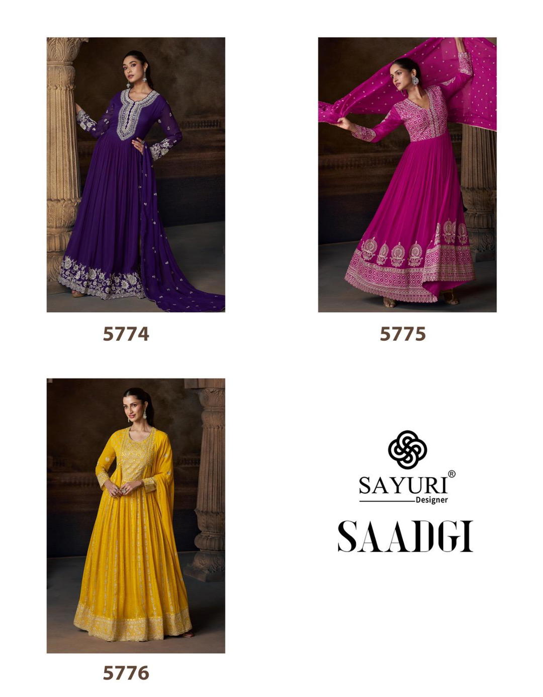 Saadgi By Sayuri Designer Gerogette Gown Wholesaler In India 1