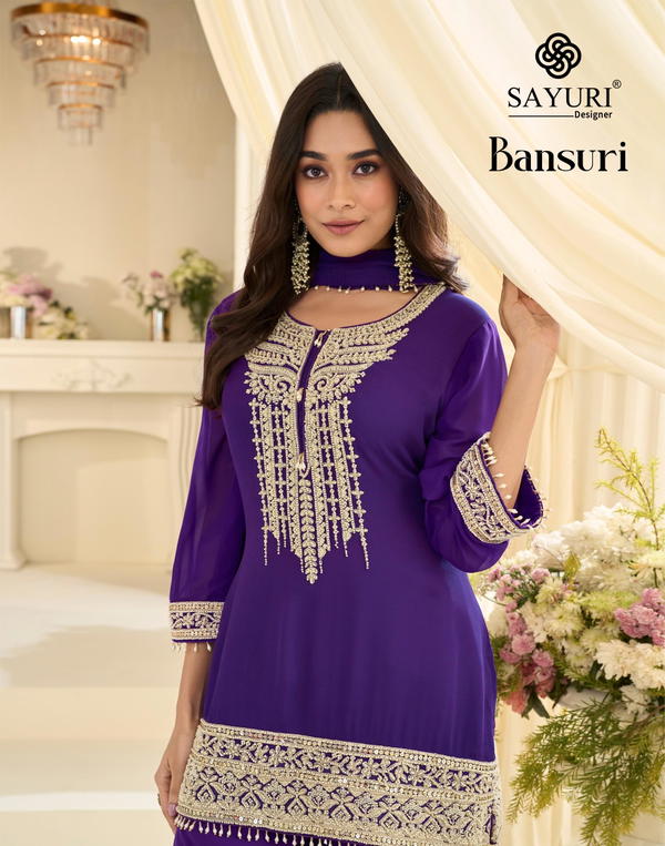 Bansuri By Sayuri Designer Gerogette Salwar Kameez Wholesaler In India