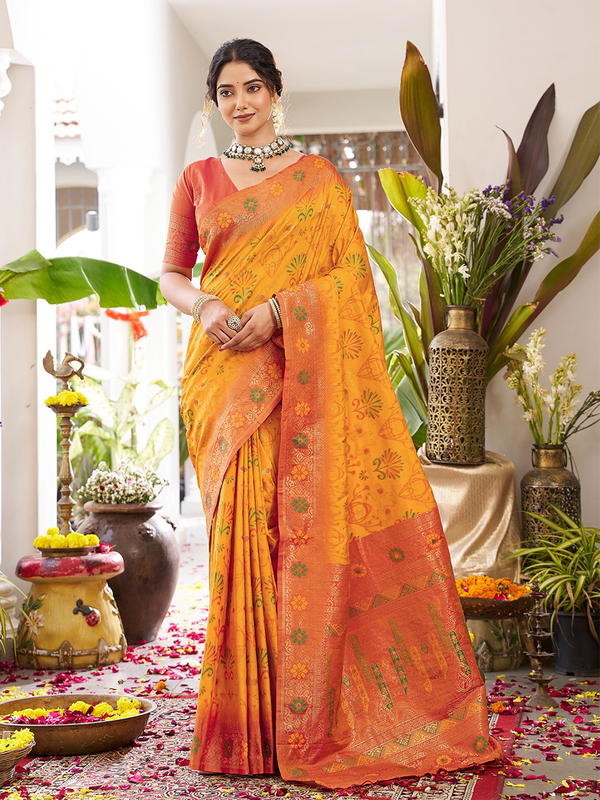 Kanchana Silk By Sangam Print Designer Premium Saree Wholesaler In India