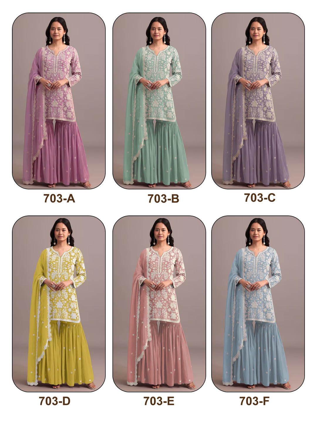 Dno 703 By Om Sai Designer Georgette Salwar Kameez Wholesaler In India 1