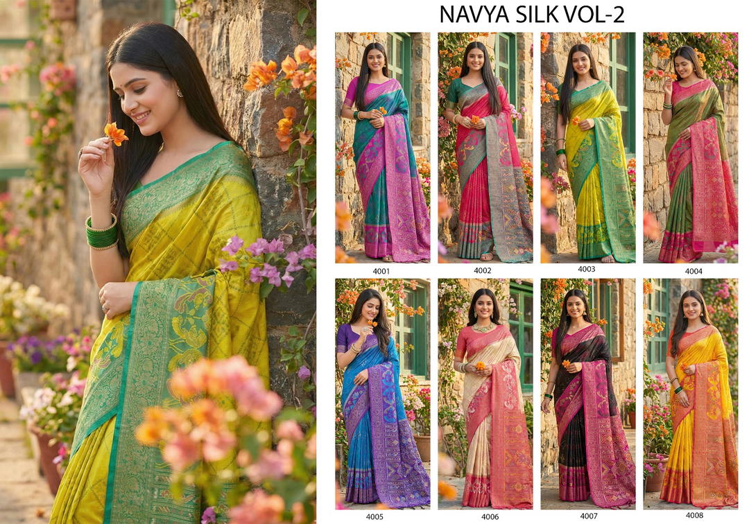 Navya Vol 2 By Sangam Print Designer Premium Silk Saree Wholesaler In India 1