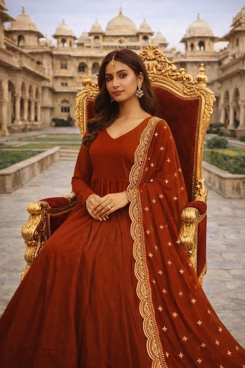 Dhanvi-Rust By Fvd Designer Premium Gown wholesaler In India 1