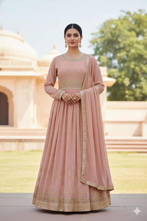 Dno 9293 By Om Sai Designer Premium Georgette Gown Wholesaler In India