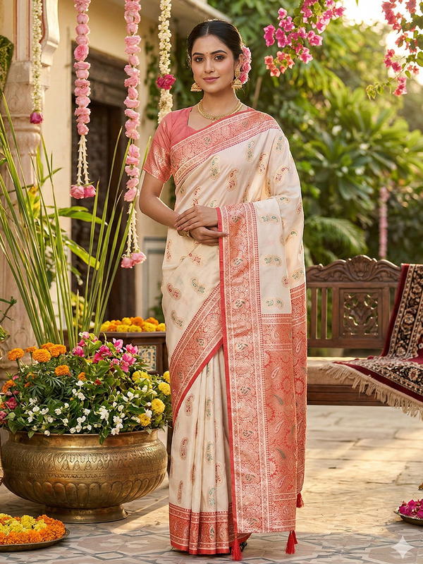Rashmika By Sangam Print Designer Premium Silk Saree Wholesaler In India