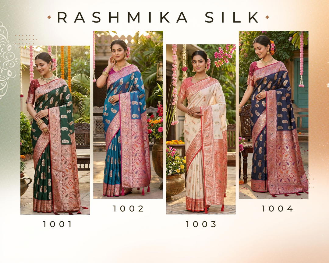 Rashmika By Sangam Print Designer Premium Silk Saree Wholesaler In India 1