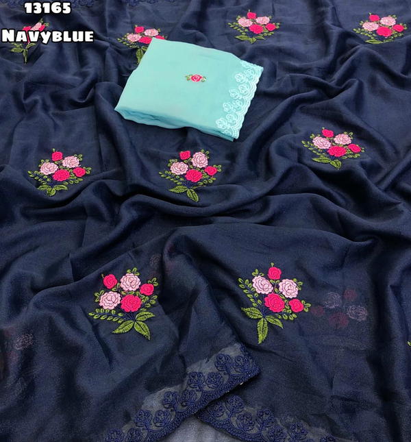 Naveera By Af Brand Designer Premium Georgette Saree Wholesaler In India