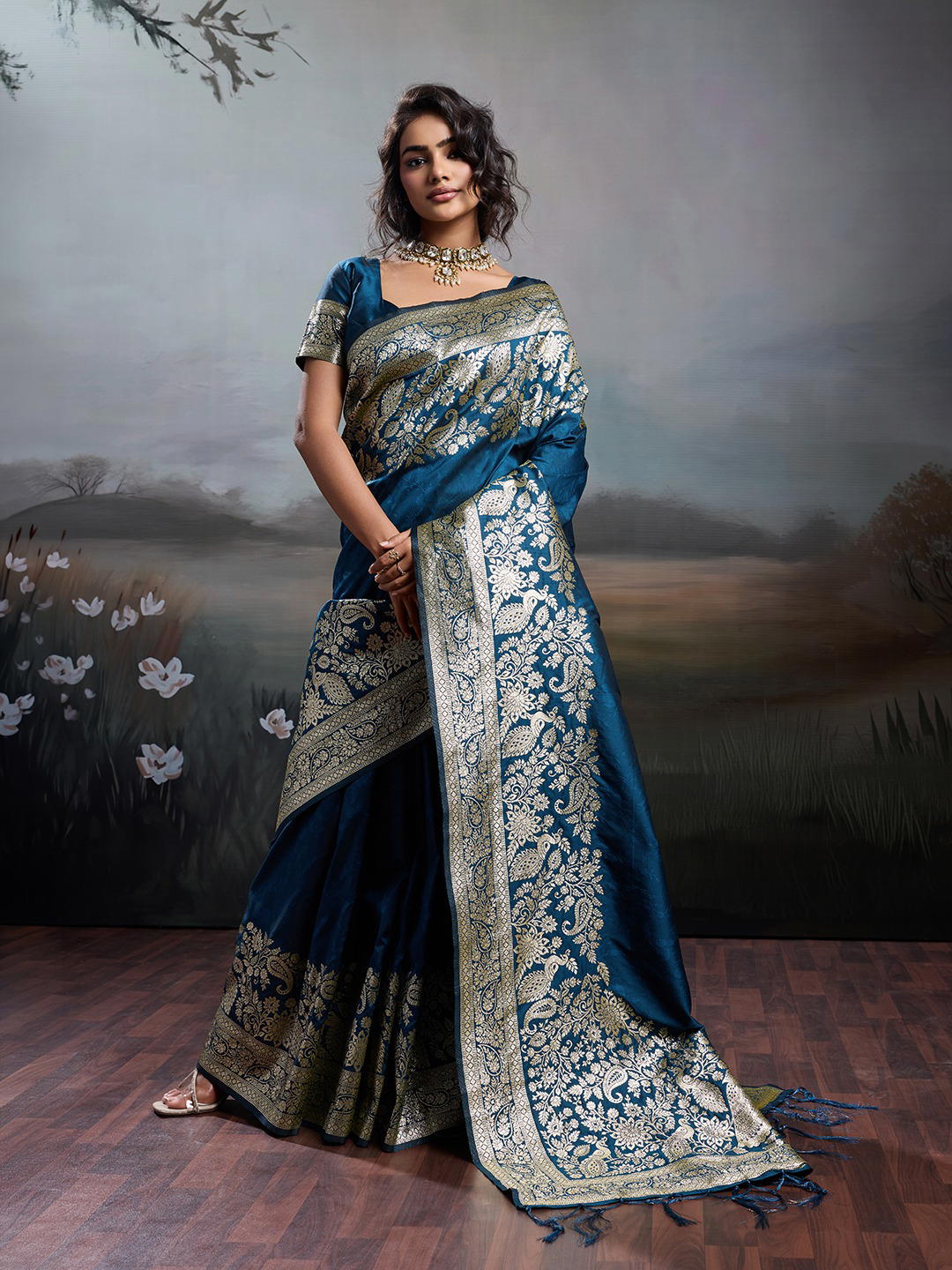 Rajwada Silk By Sangam Print Designer Premium Silk Saree Wholesaler In India 1