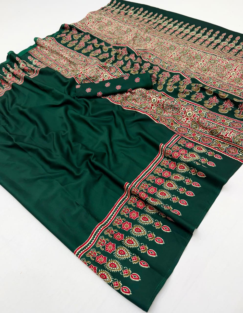 Ajrakh Luxe By Saumeel Tex Designer Premium Saree Wholesaler In India 1