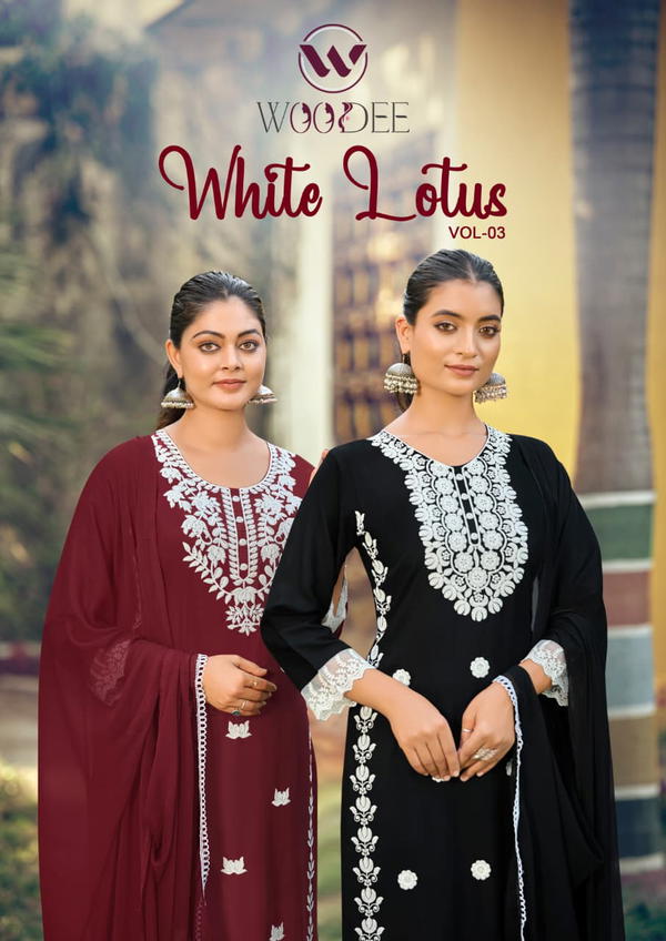 White Lotus Vol 3 By Woodee Designer Premium Salwar Kameez Wholesaler In India