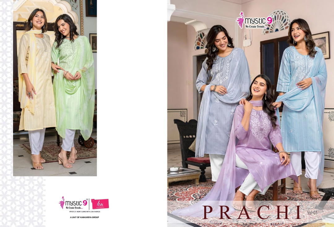 Prachi Vol 1 By Mystic 9 Designer Salwar kameez Wholesaler In India 1