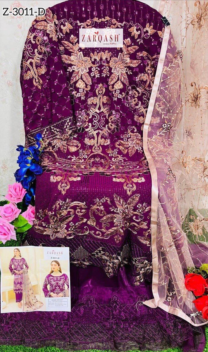 D.NO. - Z3011-A TO Z3011-D BY ZARQASH EMBROIDERY SALWAR KAMEEZ WHOLESALER IN INDIA 1