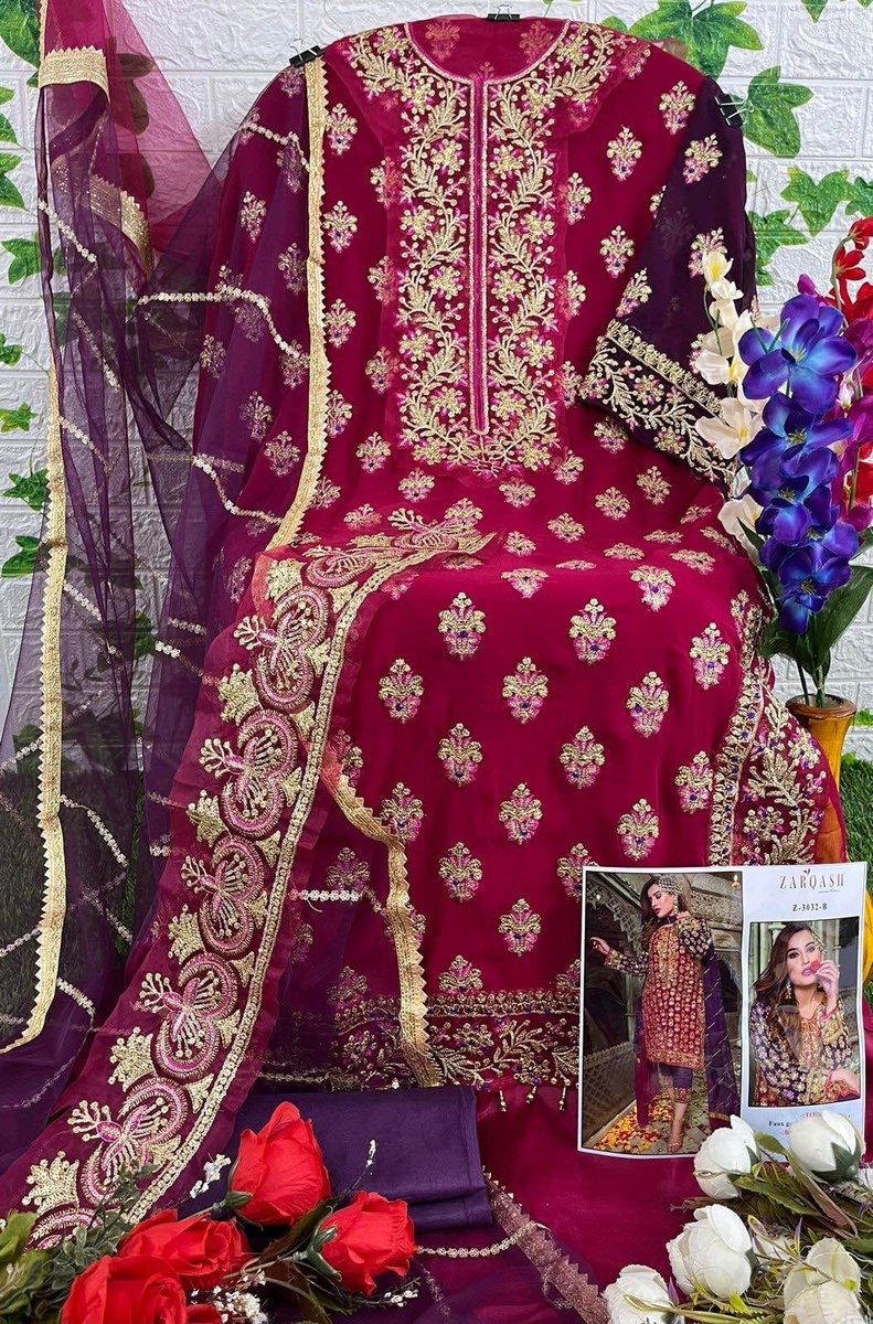 ZARQASH Z3032-B DESIGNER SALWAR SUIT WHOLESALER IN SUART 1