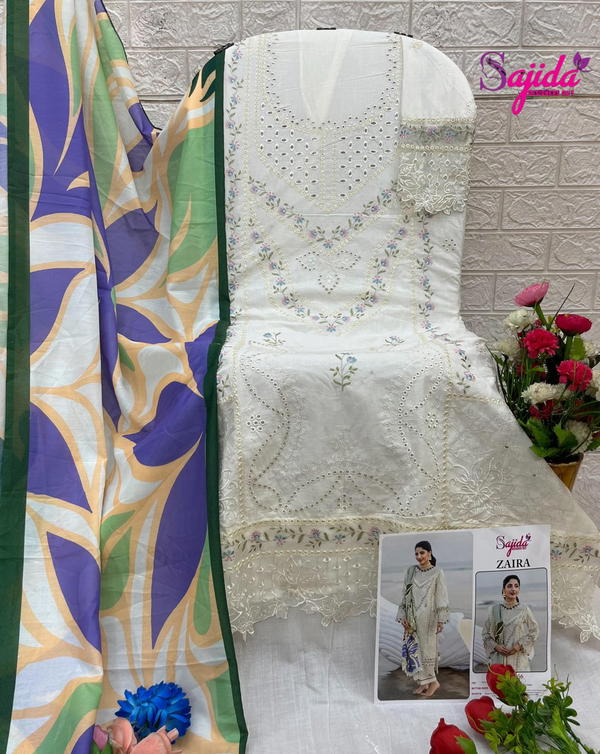 ZAIRA BY SAJIDA DESIGNER COTTON SALWAR SUIT WHOLESALER IN INDIA