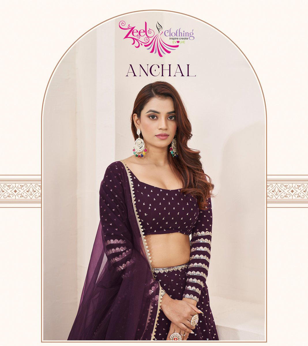 ANCHAL BY ZEEL GEORGETTE LEHENGA CHOLI MANUFACTURER IN INDIA 1