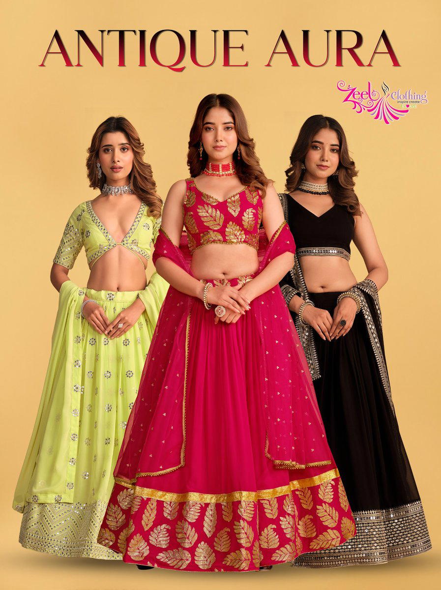 ANTIQUE AURA BY ZEEL EMBROIDERY LEHENGA CHOLI MANUFACTURER IN INDIA 1