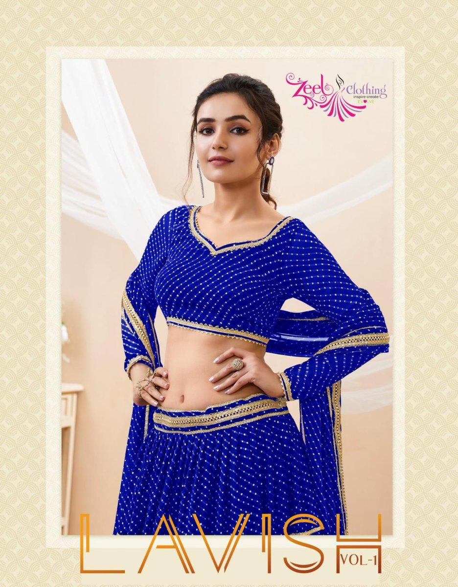 ZEEL LAVISH VOL-01 601 TO 605 DESIGNER GEORGETTE LEHENGA CHOLI WHOLESALER IN INDIA 1