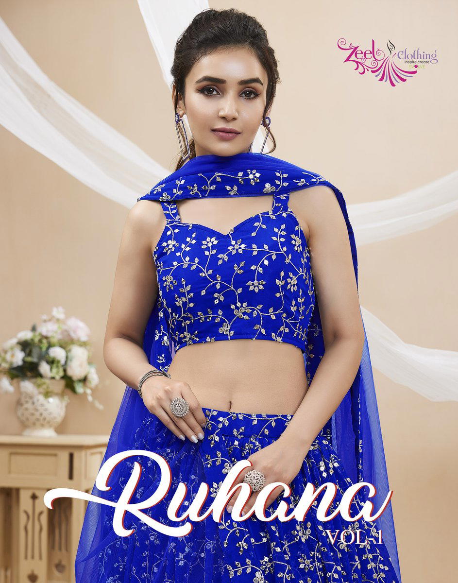RUHANA VOL-01 BY ZEEL GEORGETTE LEHENGA CHOLI MANUFACTURER IN INDIA 1