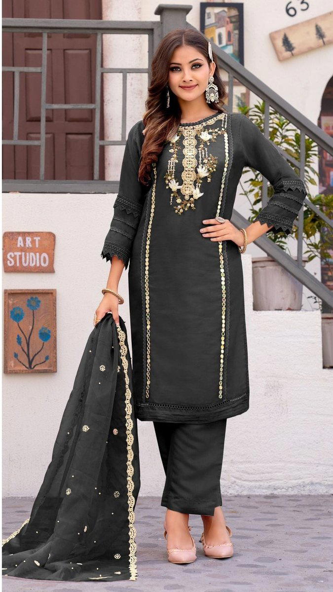 DN 2102 BY SAFFANA SOFT ORGANZA SILK SALWAR KAMEEZ WHOLESALER IN GUJARAT 1