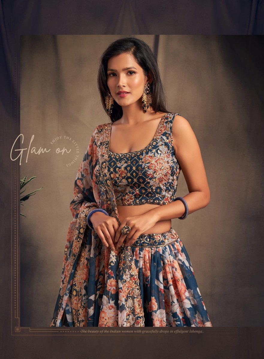 FLORAL VOL 2 BY ZEEL ORGANZA DESIGNER LEHENGA CHOLI MANUFACTURER IN SURAT 1