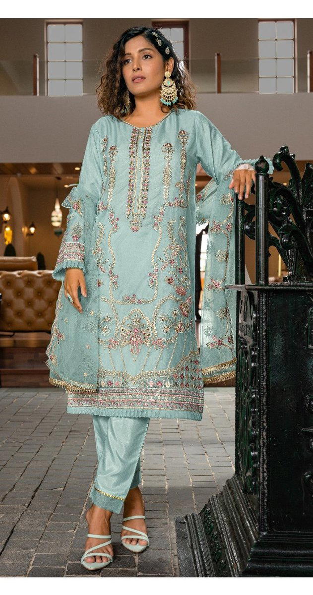 ROSEMEEN DN C 1356 BY FEPIC ORGANZA EMBROIDERED SALWAR KAMEEZ MANUFACTURER IN INDIA 1