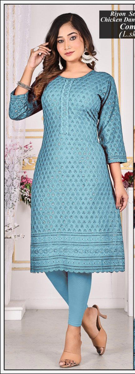 RSF BY SAGAR IMPEX RAYON SEQUENCE KURTI  SUPPLIER IN SURAT 1