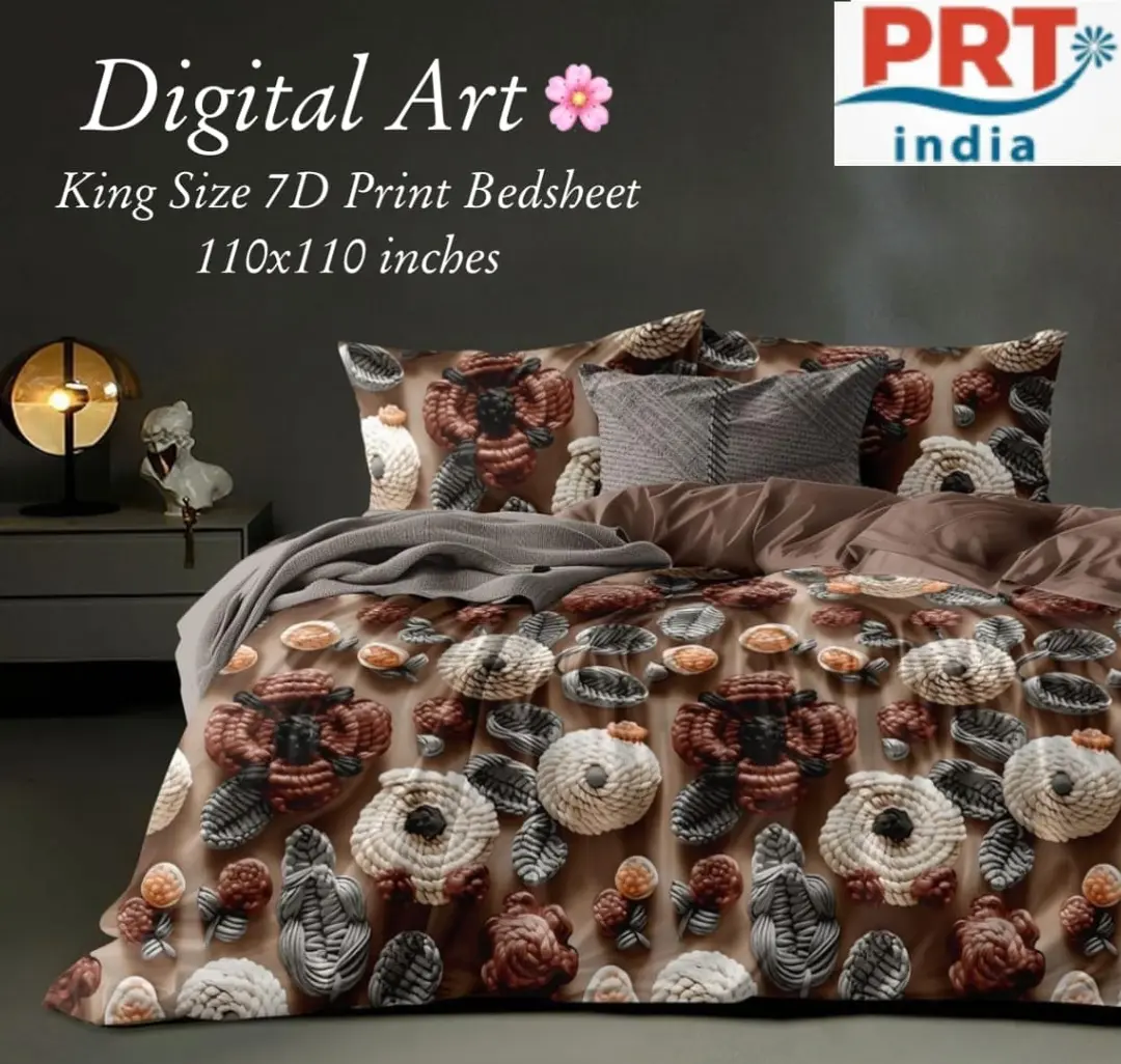 King Size 108"x108" Double Bedsheet With 2 Pillow Covers + 1 Free Bath Towel 1