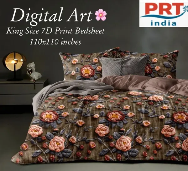 King Size 108"x108" Double Bedsheet With 2 Pillow Covers + 1 Free Bath Towel