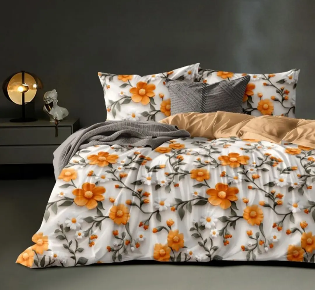 King Size 108"x108" Double Bedsheet With 2 Pillow Covers + 1 Free Bath Towel 1