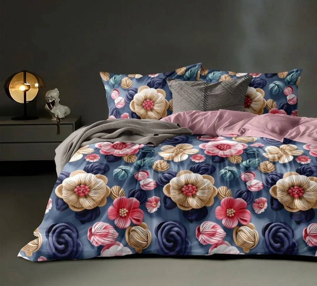 King Size 108"x108" Double Bedsheet With 2 Pillow Covers + 1 Free Bath Towel 1