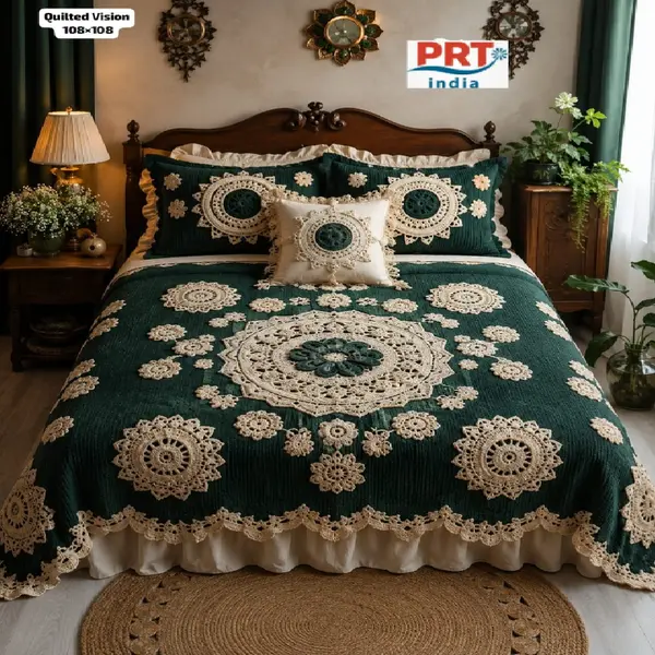 King Size Bedsheet | 108×108 Inch | 2 Pillow Covers + Free Big Bath Towel | Weaving Effect Digital Printed