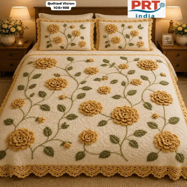 King Size Bedsheet | 108×108 Inch | 2 Pillow Covers + Free Big Bath Towel | Weaving Effect Digital Printed