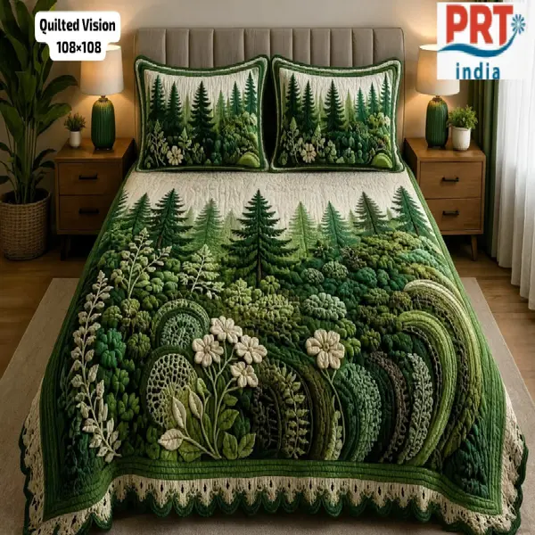 King Size Bedsheet | 108×108 Inch | 2 Pillow Covers + Free Big Bath Towel | Weaving Effect Digital Printed