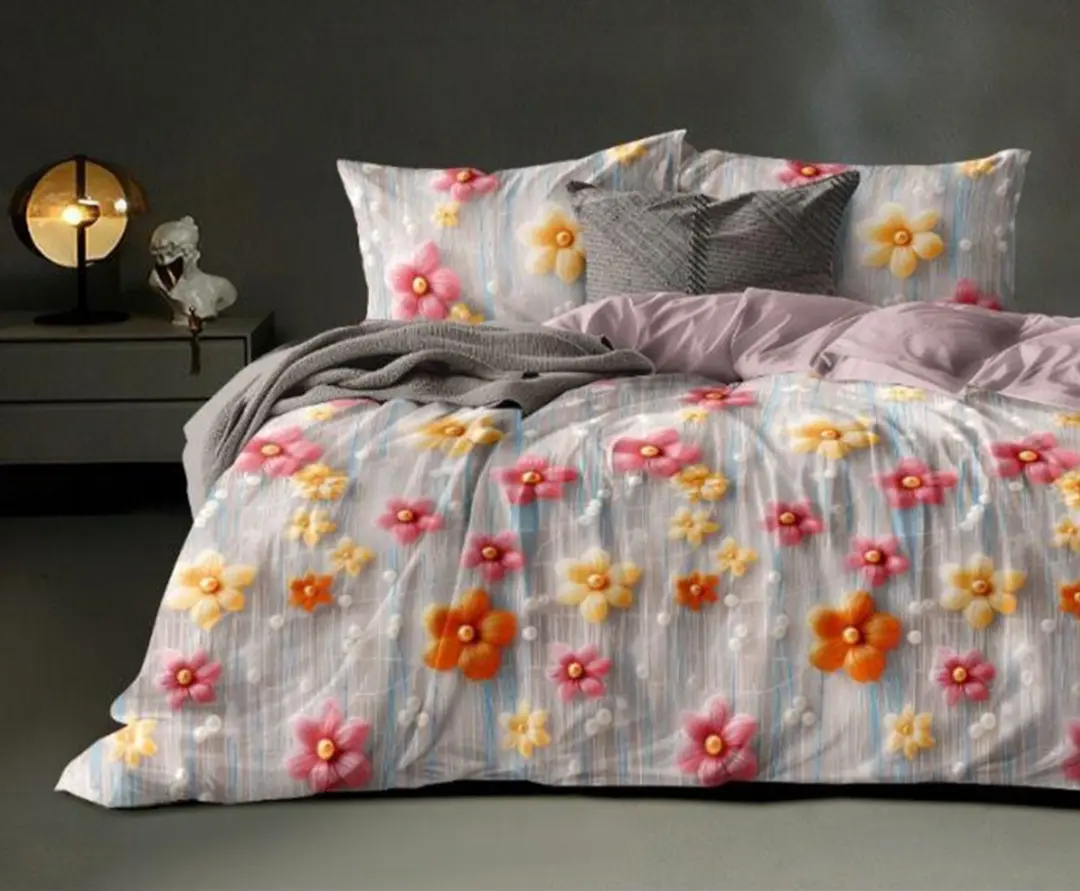 King Size 108"x108" Double Bedsheet With 2 Pillow Covers + 1 Free Bath Towel 1
