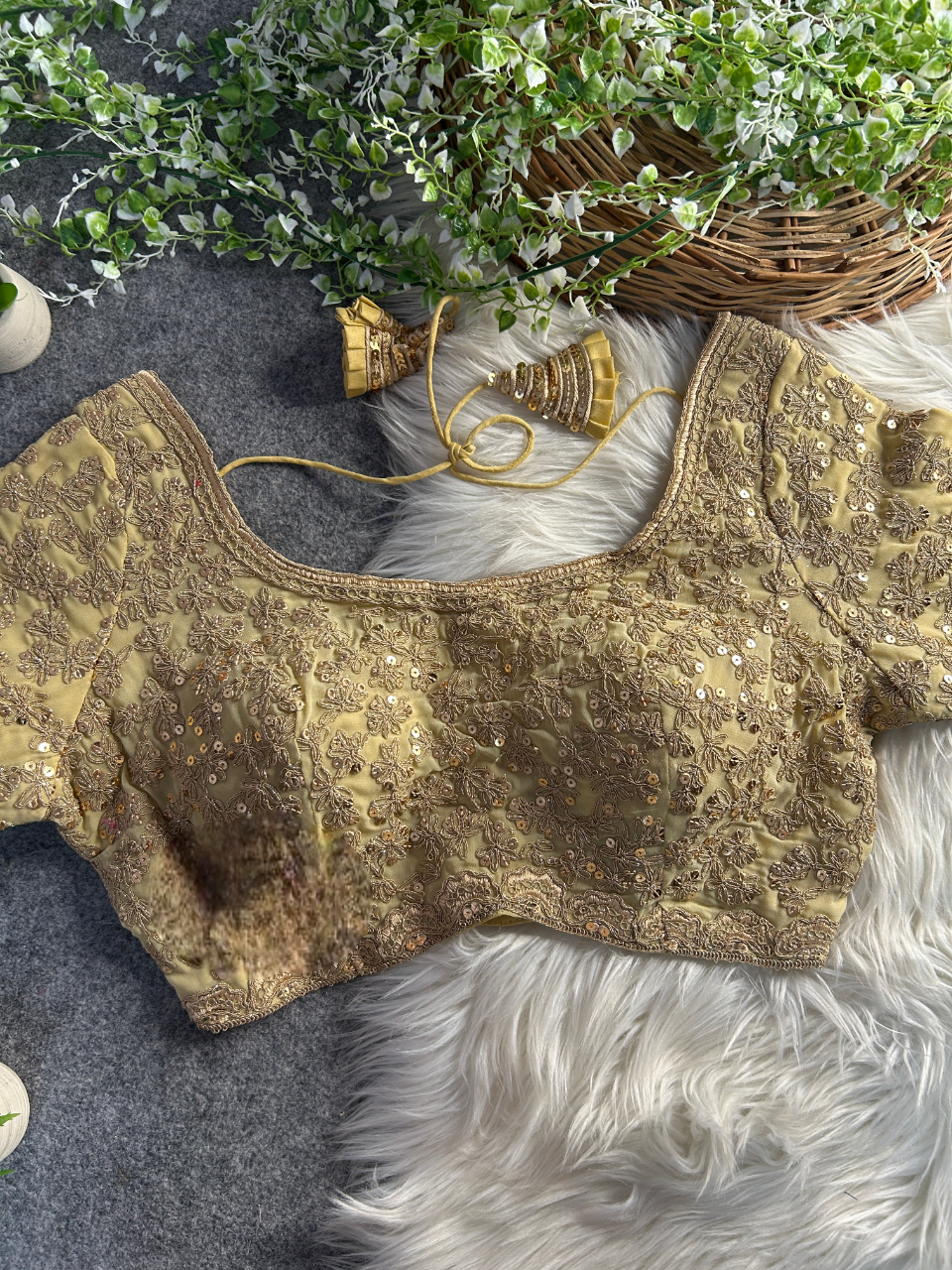 Georgette Partywear Full Sleeves Blouse with Bullet Zari Sequin Work 1