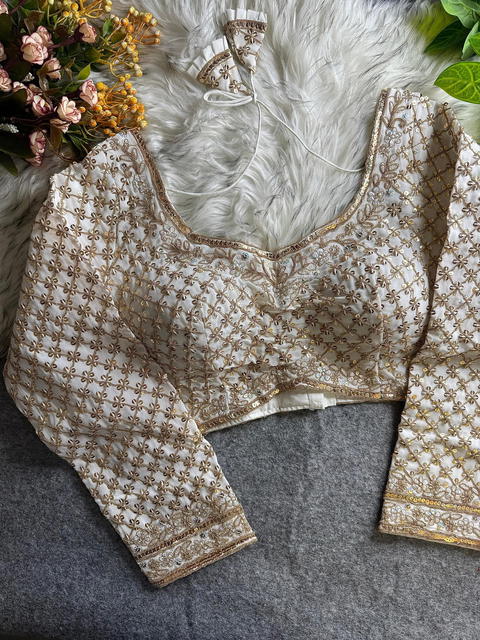 Full Sleeve Heavy Jari Sequin Work Blouse
