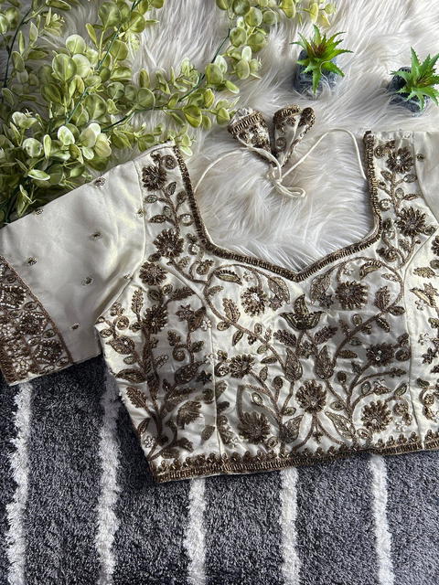 Heavy Handwork Floral Bridal Blouse with Stars & Beads