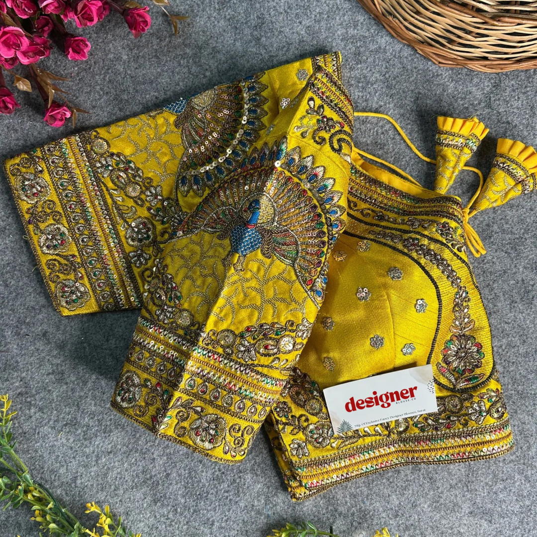 Heavy Italian Silk Embroidery Bridal Blouse 1