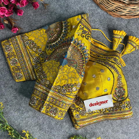 Heavy Italian Silk Embroidery Bridal Blouse