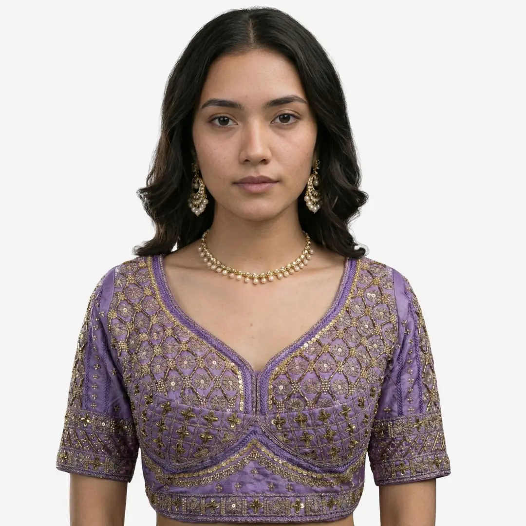 Premium Stars & Beads Heavy Work Bridal Readymade Blouse 1