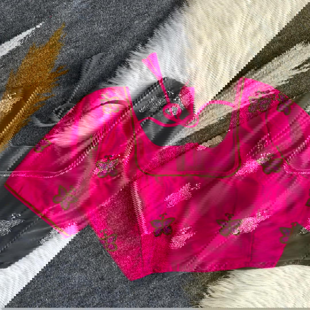 Premium Butter Silk Handwork Blouse 1