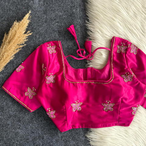 Premium Butter Silk Handwork Blouse