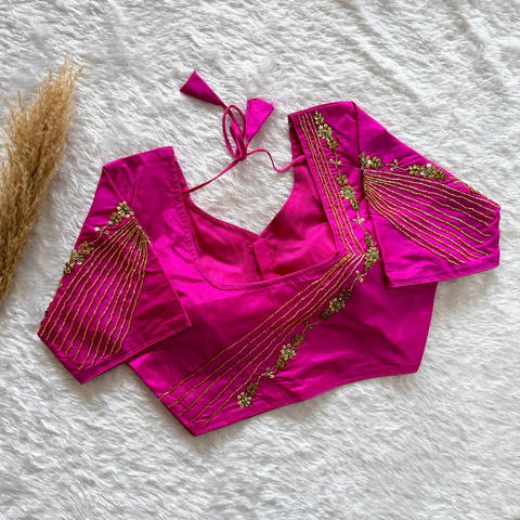 Premium Soft Silk Handwork Beads Blouse for Wedding & Partywear