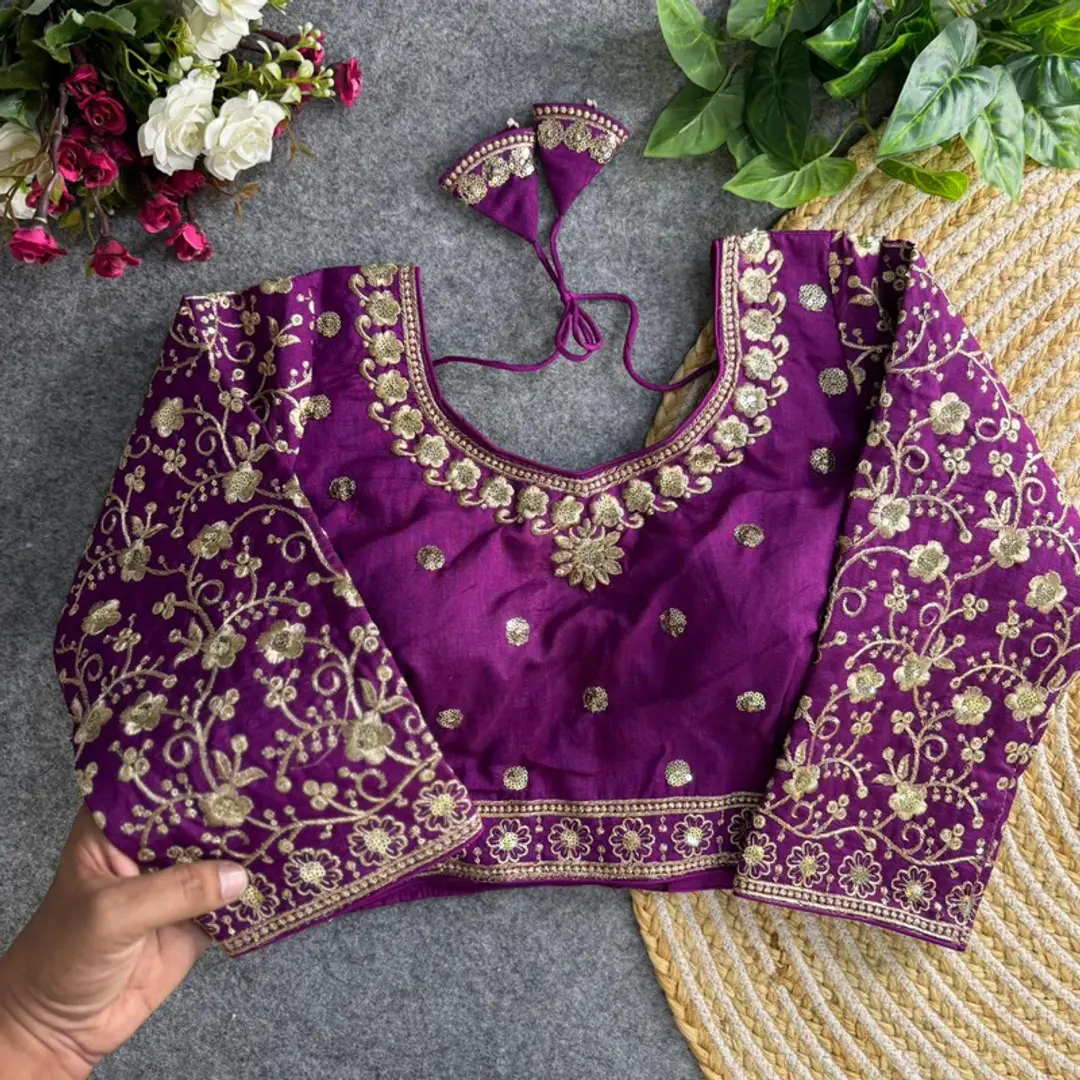 Designer Bridal Long Sleeves Blouse Embroidered Sleeves 1