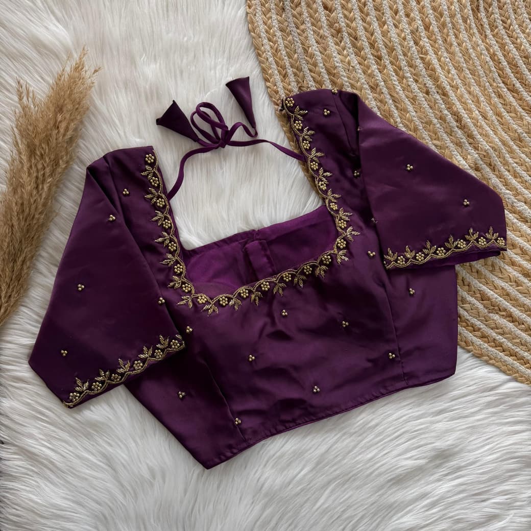 Premium Kasaba Silk Handwork Blouse 1