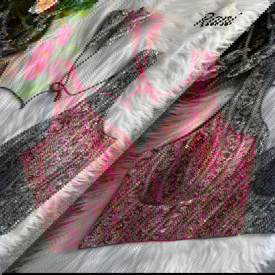 Sabyasachi Style Deep Neck Position Work Blouse 1